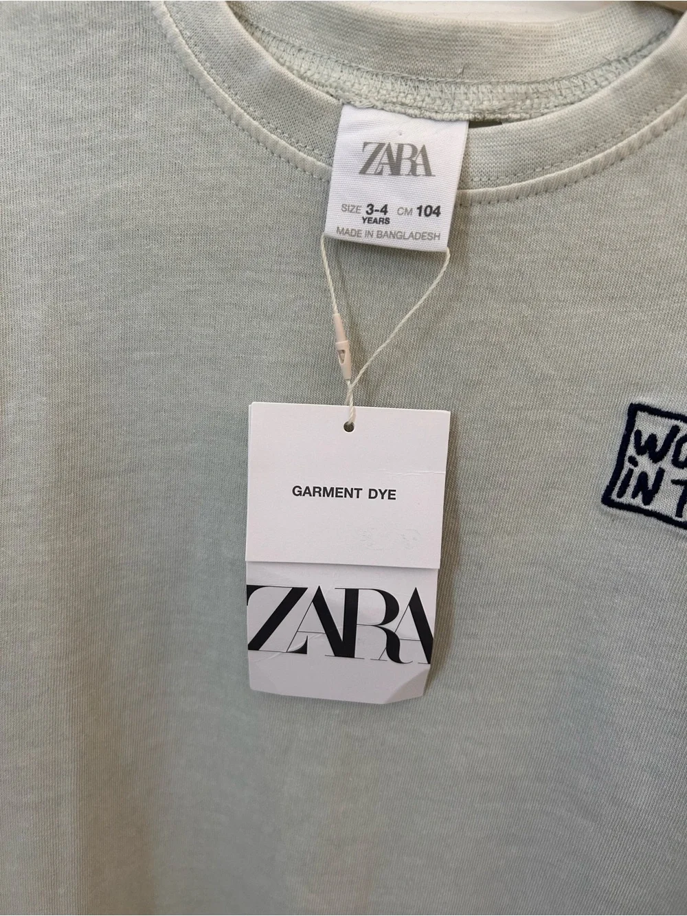 Zara boys 3-4 years light green tshirt woke up in Tokyo NWT skater